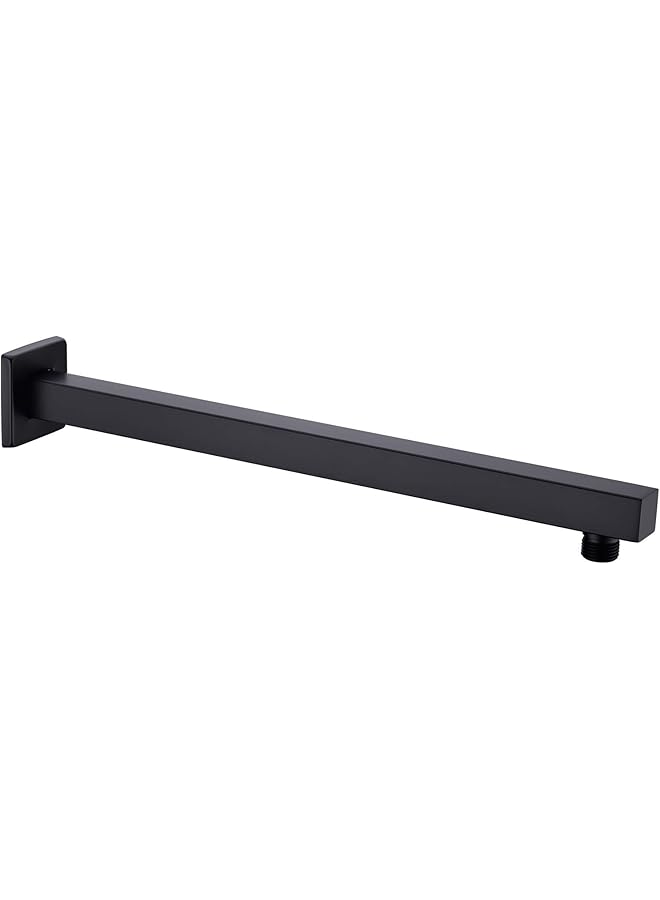 The Bros ذراع دش أسود غير لامع مع فلانج 16 بوصة مثبت على الحائط لذراع تمديد رأس دش المطر، من الفولاذ المقاوم للصدأ، بشكل مربع - Image 1