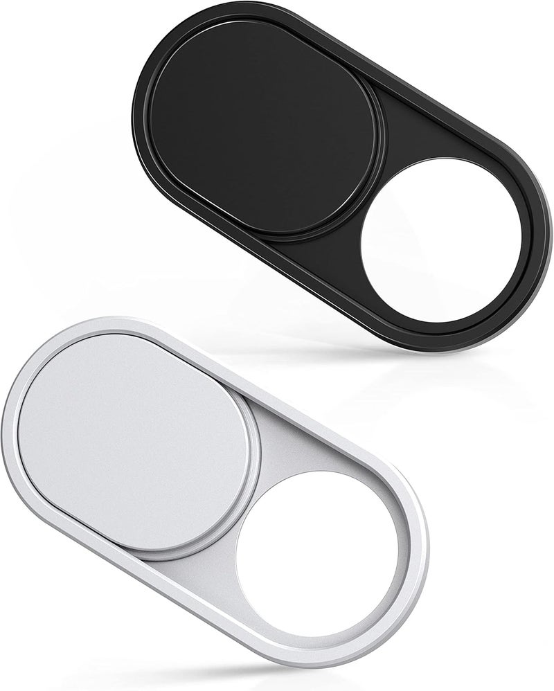 imluckies Metal Webcam Cover Slide, 0.023 inch Camera Cover for Laptop Computer MacBook Pro/Air iMac iPad Tablet iPhone 8/7 Plus, Echo Show/Spot Web Camera Blocker Privacy Protector [1 Black+1 White] - Image 1