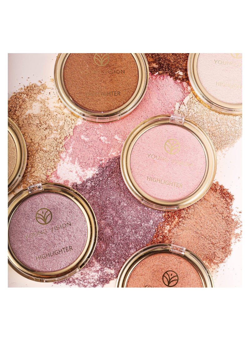 Generic Baked Highlighter Powder Palette, Sheer Pearl Shimmer Shades for Face Highlighter Makeup, Highly Pigmented Illuminating Bronzer Powder Weightless Creamy Texture  - Image 5