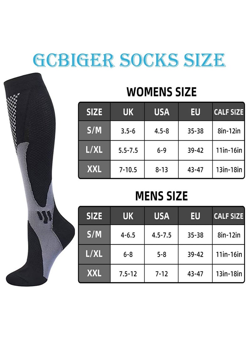SOLARAE Compression Socks (3 Pairs) for Men Circulation 20-30 mmHg Medical Compression Stockings Women Nursing(L-XL) - Image 5