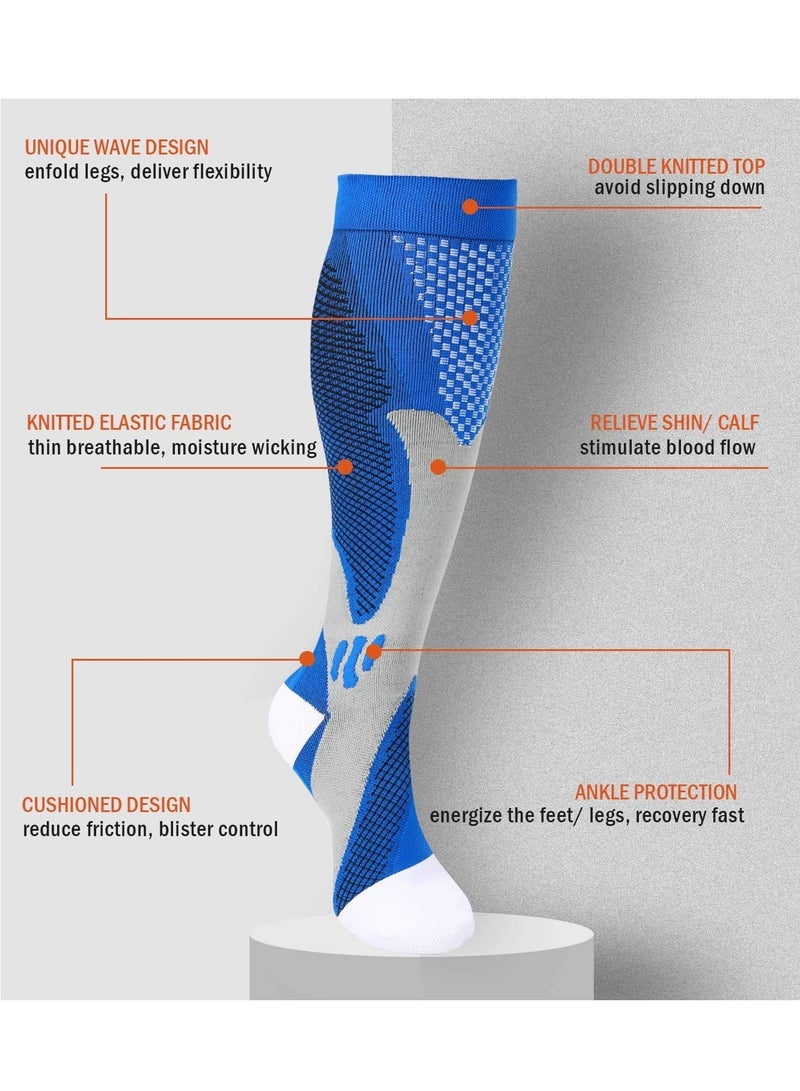 SOLARAE Compression Socks (3 Pairs) for Men Circulation 20-30 mmHg Medical Compression Stockings Women Nursing(L-XL) - Image 2