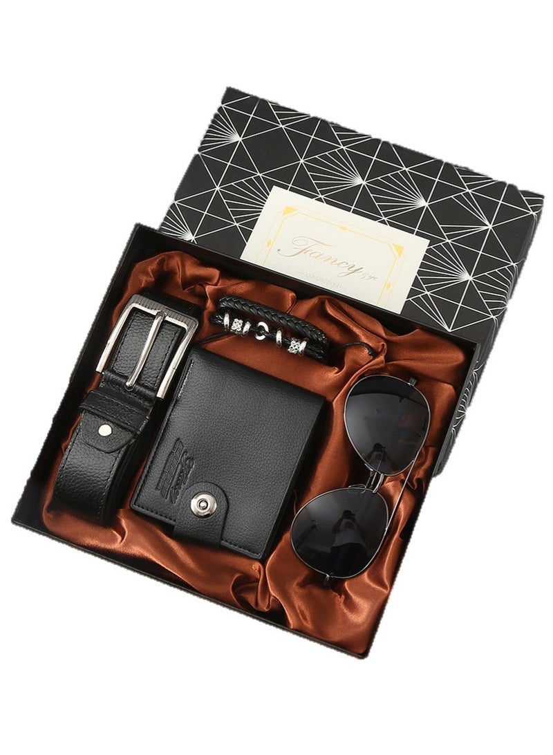 Fancy Premium Men's Gift Set - Exquisite Sunglasses, Wallet, Belt, And Bracelet, Elegantly Boxed | the Perfect Gift for Father's Day, Valentine's Day (For Husband/Boyfriend), Graduation, Birthdays, And More - Image 2