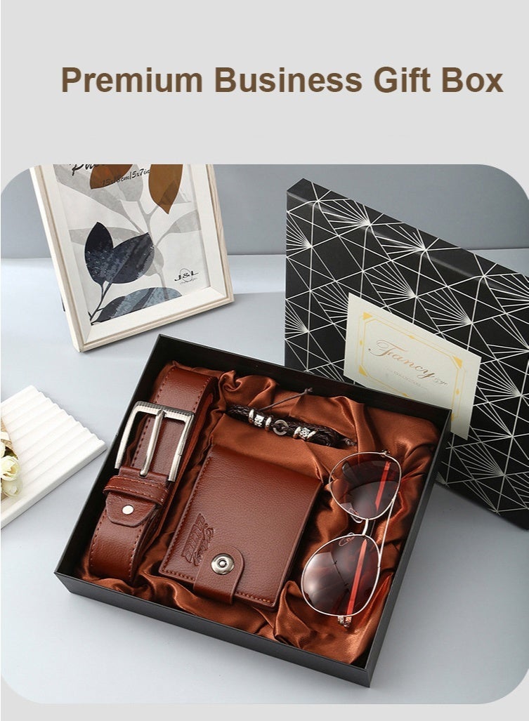 Fancy Premium Men's Gift Set - Exquisite Sunglasses, Wallet, Belt, And Bracelet, Elegantly Boxed | the Perfect Gift for Father's Day, Valentine's Day (For Husband/Boyfriend), Graduation, Birthdays, And More - Image 3