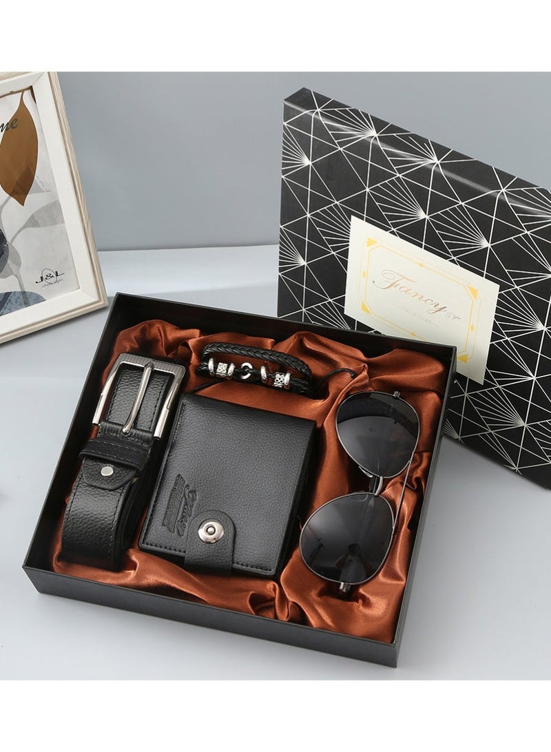 Fancy Premium Men's Gift Set - Exquisite Sunglasses, Wallet, Belt, And Bracelet, Elegantly Boxed | the Perfect Gift for Father's Day, Valentine's Day (For Husband/Boyfriend), Graduation, Birthdays, And More - Image 5