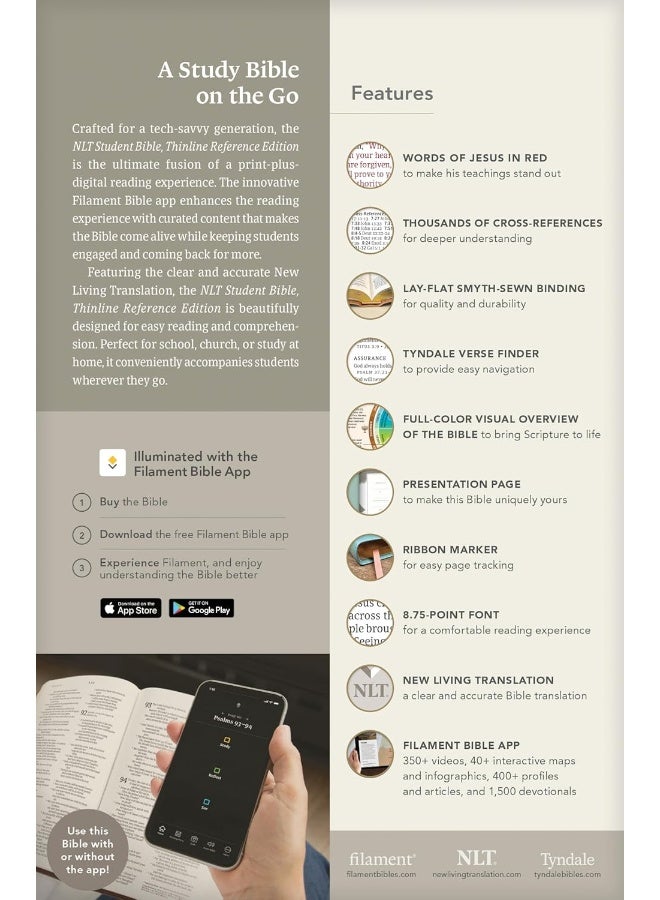 NLT Student Bible, Thinline Reference, Filament-Enabled - Image 2