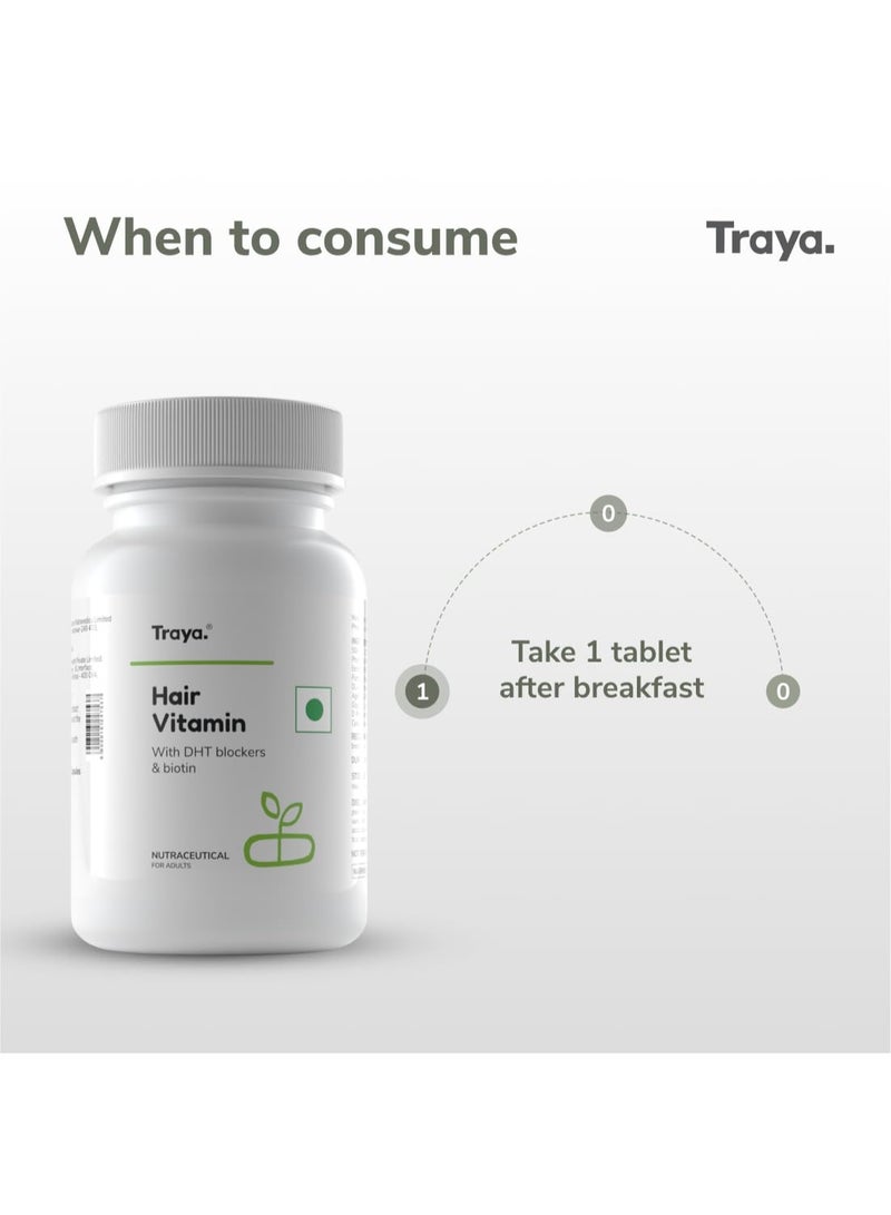 Traya Hair Vitamins Capsules, Natural DHT Blocker & Biotin Capsules for Hair Growth, Hair Fall Control, Contains 12 mcg Biotin, Vitamin, Iron, Omega 3 & Bhringraj (30 Multivitamins for Hair), 50 grams - Image 5