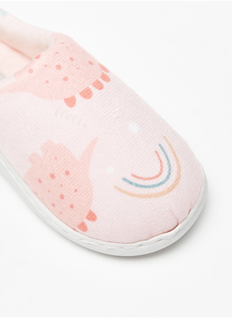 Flora Bella By Shoexpress - Girls Dinosaur Print Bedroom Mules By Shoexpress - Image 1