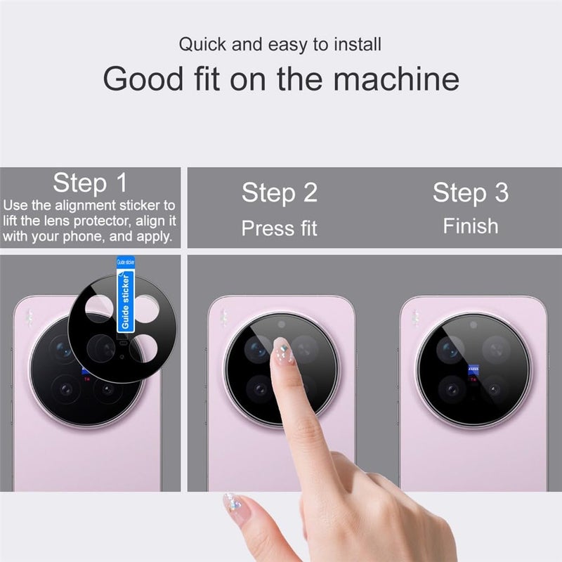 FabeKee Compatible With For vivo X300 Pro 5G Full Coverage Camera Lens Protector Tempered Glass HD Clear Lens Film - Image 4