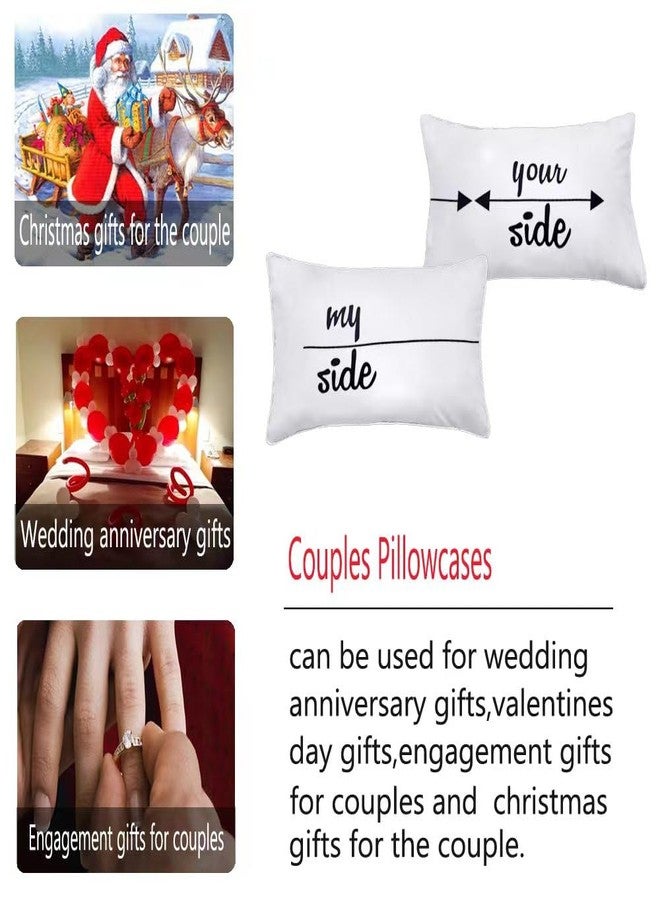 DasyFly My Side and Your Side Couples Pillowcases,His Hers Cute Pillow Case,Funny Couples Gifts for Anniversary,Wedding, Engagement,V-Day,Chirstmas.His and Hers Gifts for Couples - Image 3