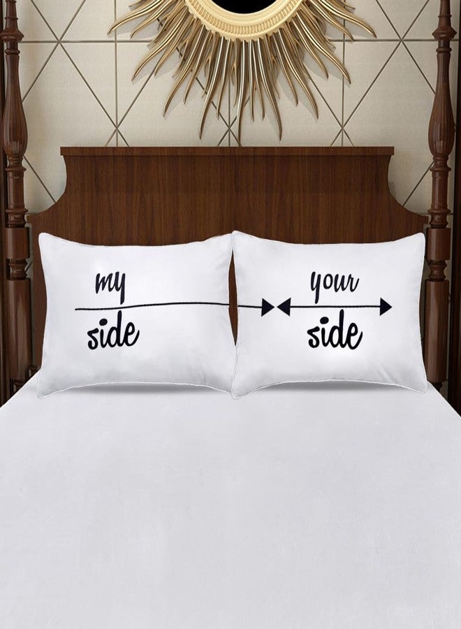 DasyFly My Side and Your Side Couples Pillowcases,His Hers Cute Pillow Case,Funny Couples Gifts for Anniversary,Wedding, Engagement,V-Day,Chirstmas.His and Hers Gifts for Couples - Image 2