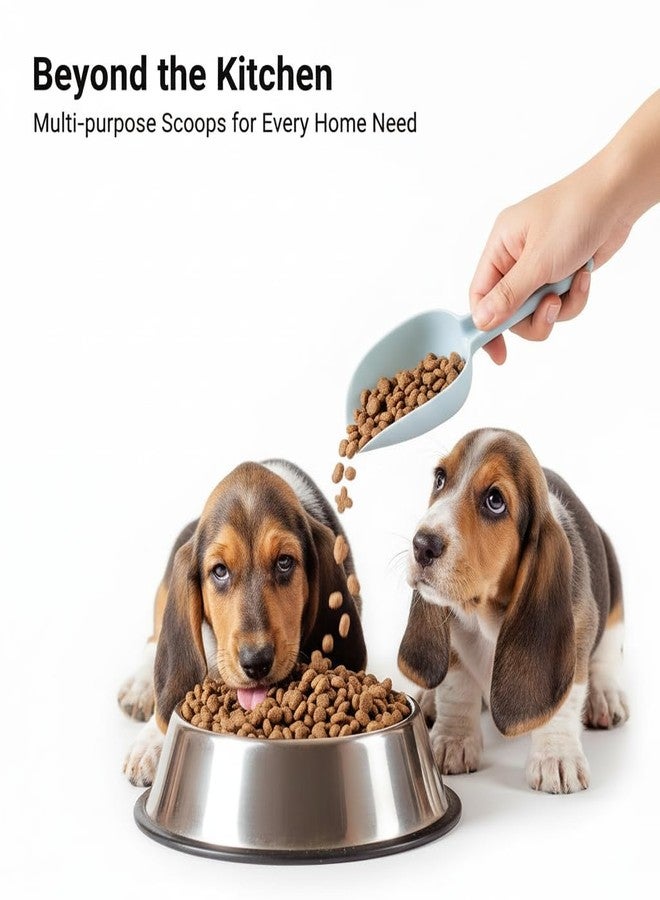 heffiso Ice Cube Scoop Plastic Set of 5, Plastic Measuring Scoops for Dry Goods, Ice Cubes & Coffee Beans, Measure Scoops for Canisters, Plastic Scoops for Dog Food BPA-Free, Stackable for Easy Storage - Image 5