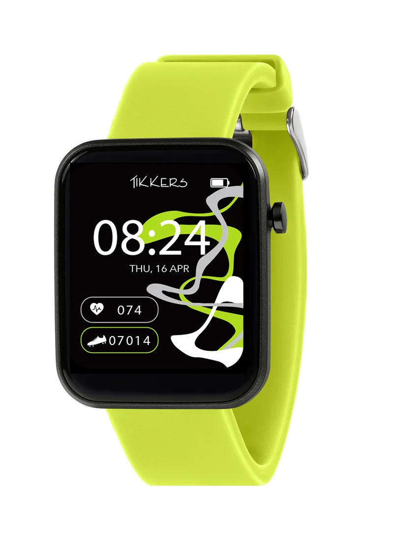 Tikkers Tikkers Smart Series 13 Green Silicone Strap Smart Watch