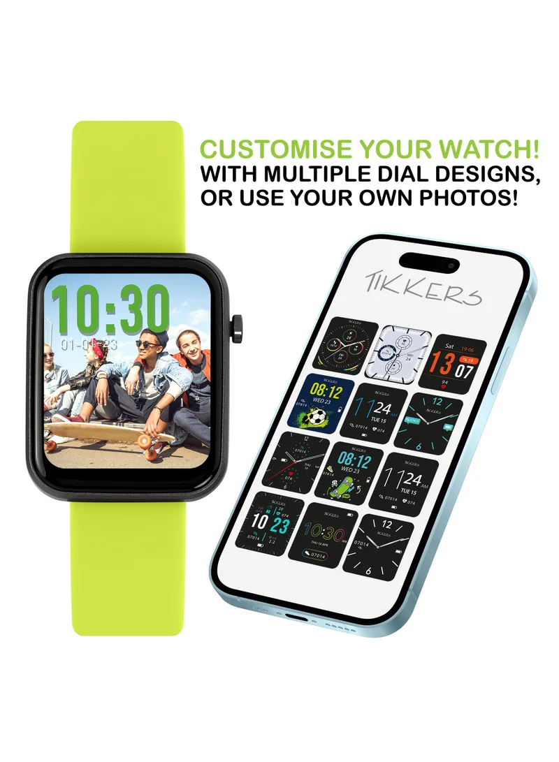 Tikkers Tikkers Smart Series 13 Green Silicone Strap Smart Watch