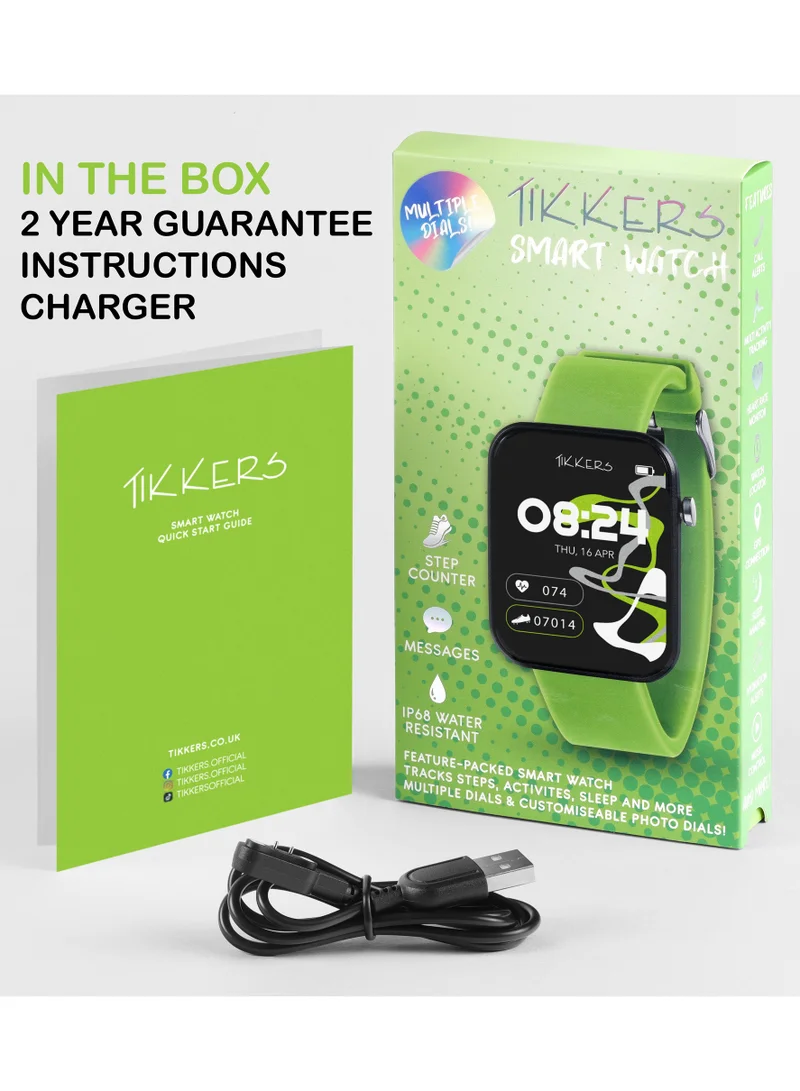 Tikkers Tikkers Smart Series 13 Green Silicone Strap Smart Watch