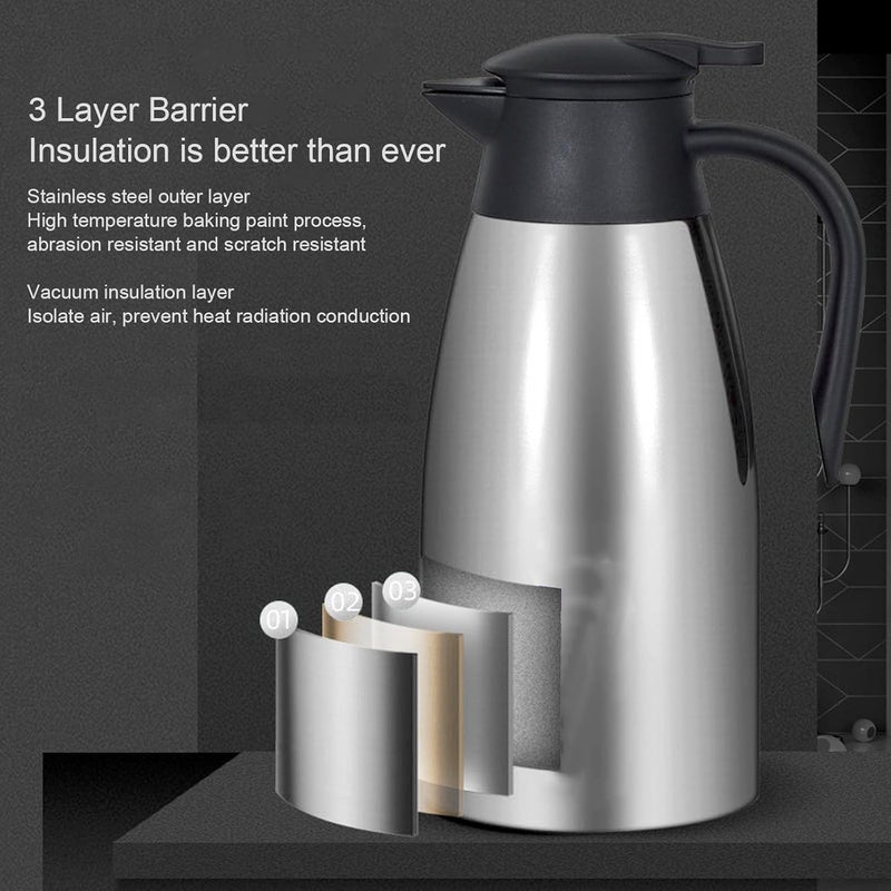 Solid anti-deform Insulated Stainless Steel Coffee Carafe Double Wall 2L Leak Proof Vacuum Dispenser Hotel Batch uniform stable quality Dust tight seal Modern color selections Upgraded simple practical design Demand-based stock planning New residential zone delivery Multi-style matching design Global versatile design Durability boosted processed material Global simple assemble options Natural tone color options Periodic stock arrangement Multi-category warehouse equip Temp fluctuation resistant crafted quality All storage space compatible Remote area delivery Slow wear optimized quality Custom sizing alternatives All climate suitability Systematic nationwide ship KSA local stock Moisture wear upgraded quality Long lifespan Classic modern blend design - Image 2
