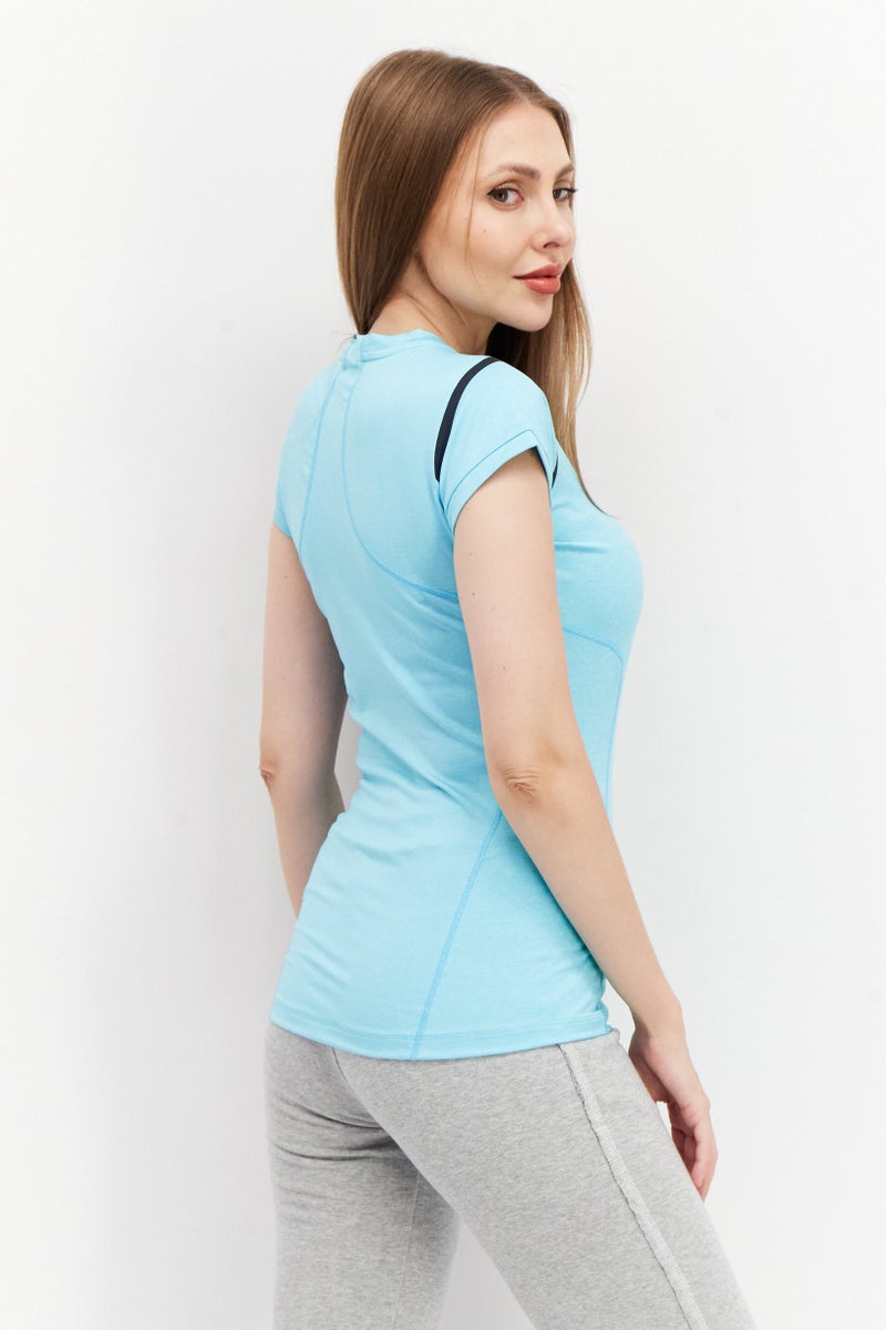 asics تي شيرت تدريب رياضي للنساء، تركواز - Image 4