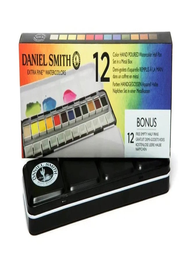 Daniel Smith Color Hand Poured Pan Set in a Metal Box with Bonus 12 Empty Half Pans, 1 Unit (Pack of 1) - Image 2