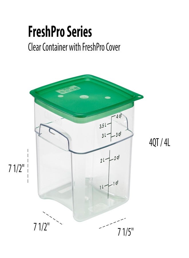 Cambro 4 QT (Quart) Food Storage Container with Lid (2 Pack) - FreshPro Series (Clear) - Image 2