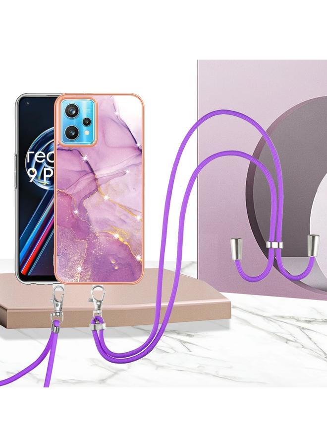 S-TOP Case For OPPO Realme 9 Pro 5G Electroplating Marble Pattern TPU Phone Case with Lanyard - Image 2