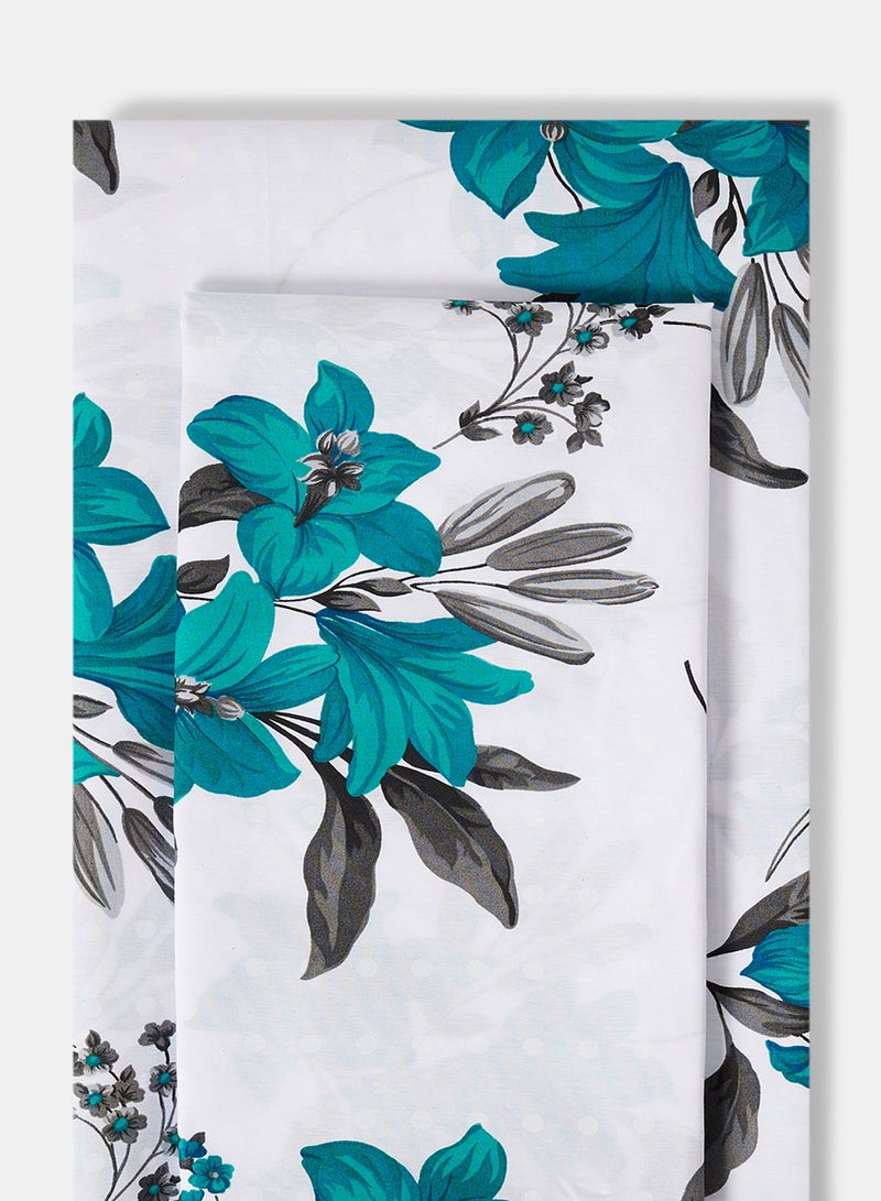 RISHAHOME 2-Piece Premium Collection Printed 180 TC Single Size Cotton Bedsheet Set Includes 1xBedsheet 240x147cm, 1xPillow Case 51x76 cm - Image 2