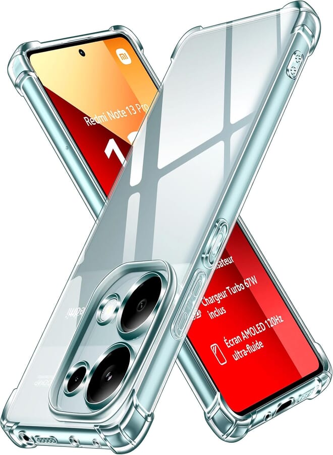 iVoler Cover for Xiaomi Redmi Note 13 PRO 4G / Poco M6 PRO 4G (Not for Redmi Note 13 PRO 5G), Transparent Shock Absorption Case with Soft TPU Bumper, Slim Silicone TPU Case
