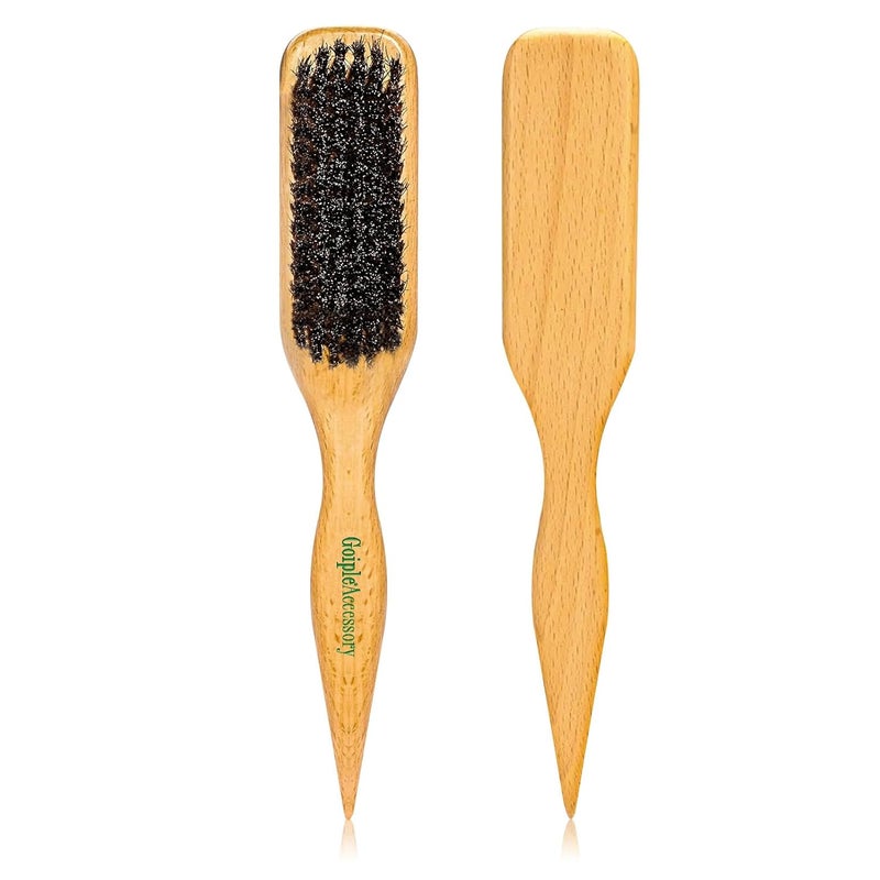 Goiple 2PCS Boar Bristle Hair Brush Slick Back Hair Brush for Sleek Ponytail Bun  Smoothing Baby Hairs Soft Medium Smoothing to StylePolish  Lay Hair Down Flat Wooden Brush for Men Women