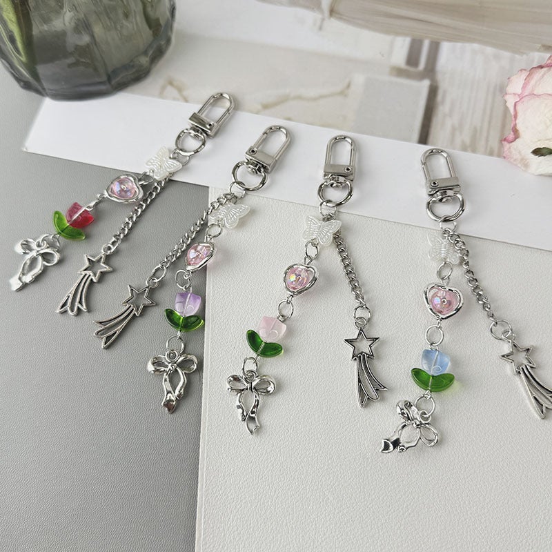 Pearl Jewelry Accessories Bow Mobile Phone Chain Small Pendant Simple DIY Mobile Phone Case Pendant Cute Little Suitcase - Image 4
