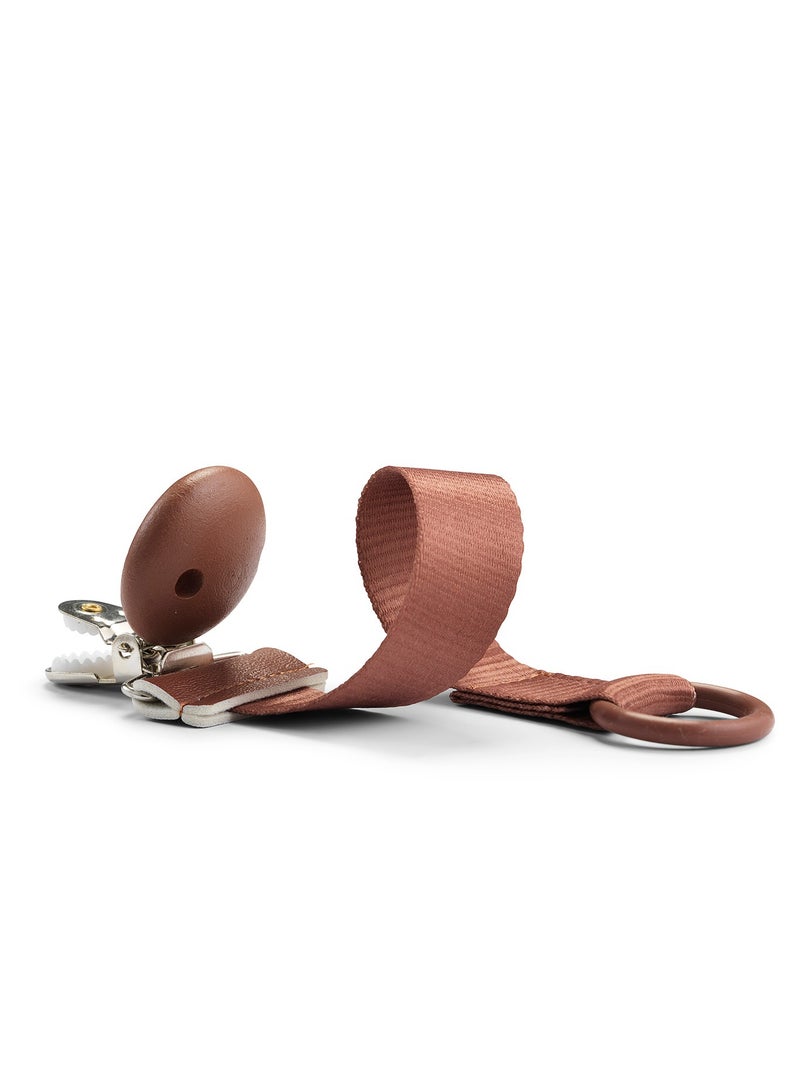 Elli Junior Elodie Details -  Wood Pacifier Clip - Burned clay - Image 2