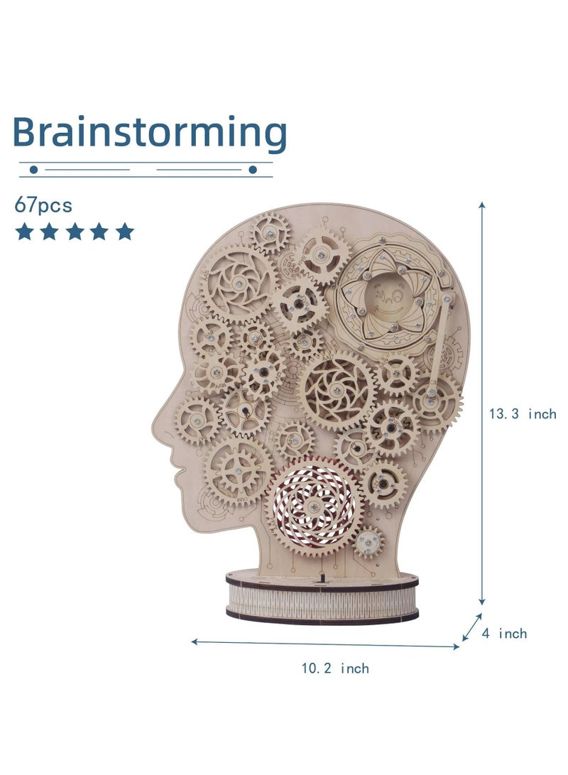 Puzzles,   DIY Wooden,  3D Handmade  Mechanical Gear Brainstorming, Movable Creative Educational Fun, Wooden Puzzles Gifts for Kids/Teens/ Adults  - Image 2