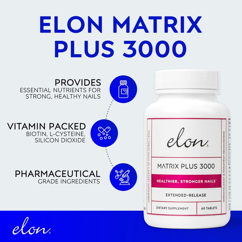 Elon Matrix Plus 3000 Biotin Vitamins for Nail Repair Strengthening and Growth (60 Day Supply) - Image 4