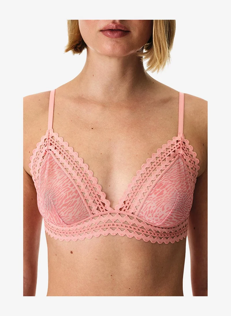 بنتي Women Triangle Mesh Rose Wireless Bra