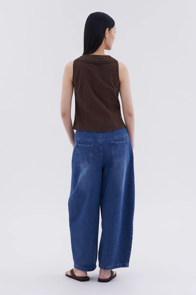 ذا اديتورز ماركت Phylene Double Collar Sleeveless Shirt