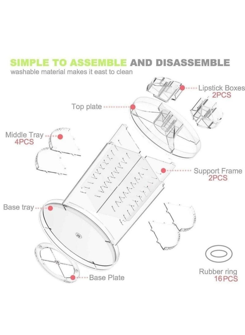 A modern, transparent acrylic makeup and perfume organizer that is rotatable and adjustable, rotating 360 degrees. - Image 4