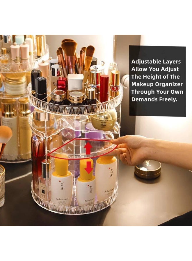 A modern, transparent acrylic makeup and perfume organizer that is rotatable and adjustable, rotating 360 degrees. - Image 3