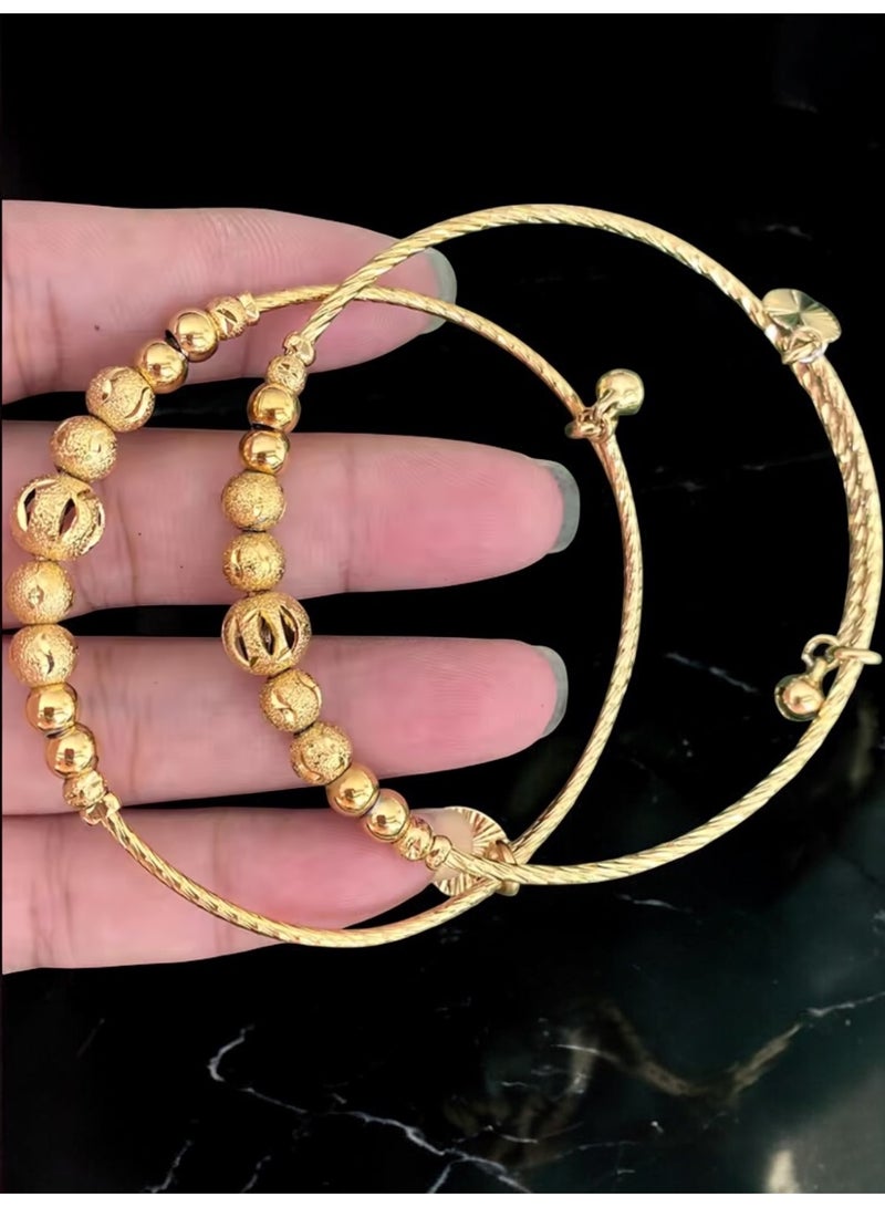 غولدماكس طقم قطعتين بناجر شبيهة بالذهب مطلية عيار 21 مقاس 6 سم - Image 1