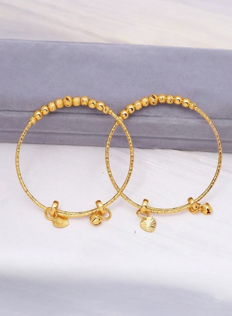 غولدماكس طقم قطعتين بناجر شبيهة بالذهب مطلية عيار 21 مقاس 6 سم - Image 2