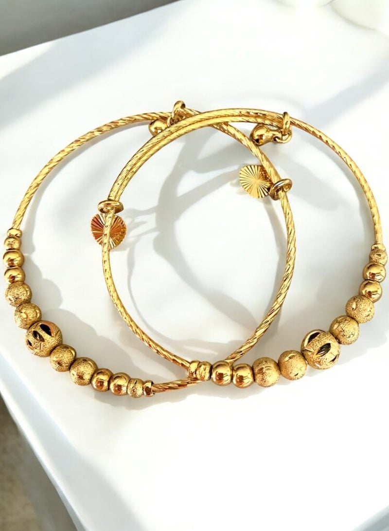 غولدماكس طقم قطعتين بناجر شبيهة بالذهب مطلية عيار 21 مقاس 6 سم - Image 4