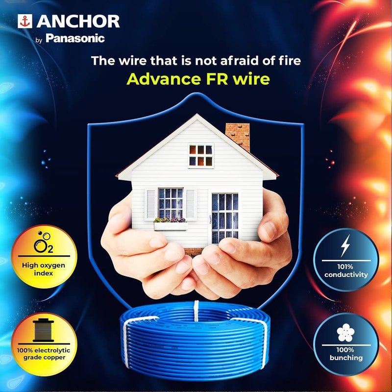 Anchor by Panasonic Advance FR 90m 0.75 sq.mm Electric Wire, PVC Insulated Class 2 Conductor (100% Copper), Anti-Rodent & Flame Retardant Wire for Domestic & Industrial Use (27380RD) - Image 4