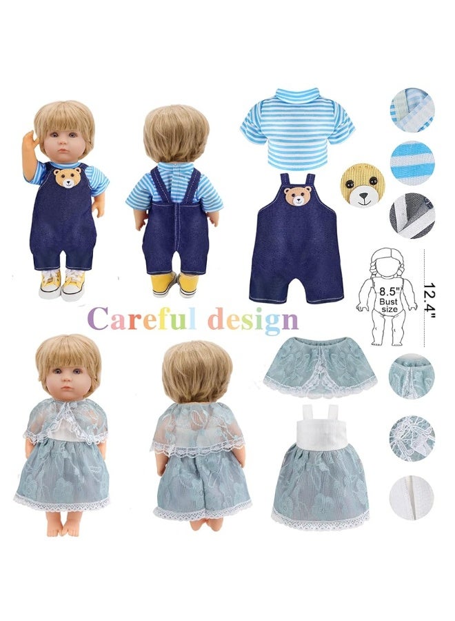 Digabi Girl Doll Clothes and Accessories 12 Sets Doll Clothes for 12 Inch Dolls Alive-Baby Doll Clothes Dress Pajamas Swimsuits Lovely Baby Doll Outfits Accessories for Christmas Birthday for Little Girl - Image 2