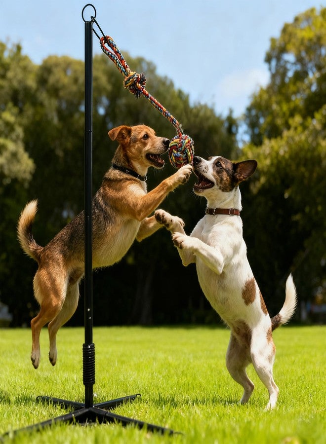 Vechor Tether Tug Outdoor Dog Toy, Interactive Exercise Game for Yard & Park with 3 Rope Toys for Tug of War, Pull Chase and Solo Play for Large Medium Small Dogs - Image 5