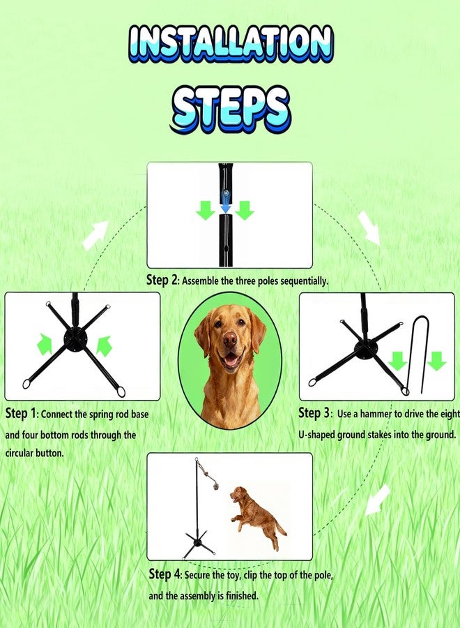 Vechor Tether Tug Outdoor Dog Toy, Interactive Exercise Game for Yard & Park with 3 Rope Toys for Tug of War, Pull Chase and Solo Play for Large Medium Small Dogs - Image 4