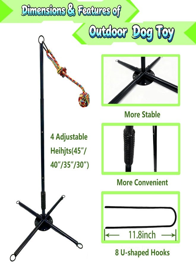 Vechor Tether Tug Outdoor Dog Toy, Interactive Exercise Game for Yard & Park with 3 Rope Toys for Tug of War, Pull Chase and Solo Play for Large Medium Small Dogs - Image 2