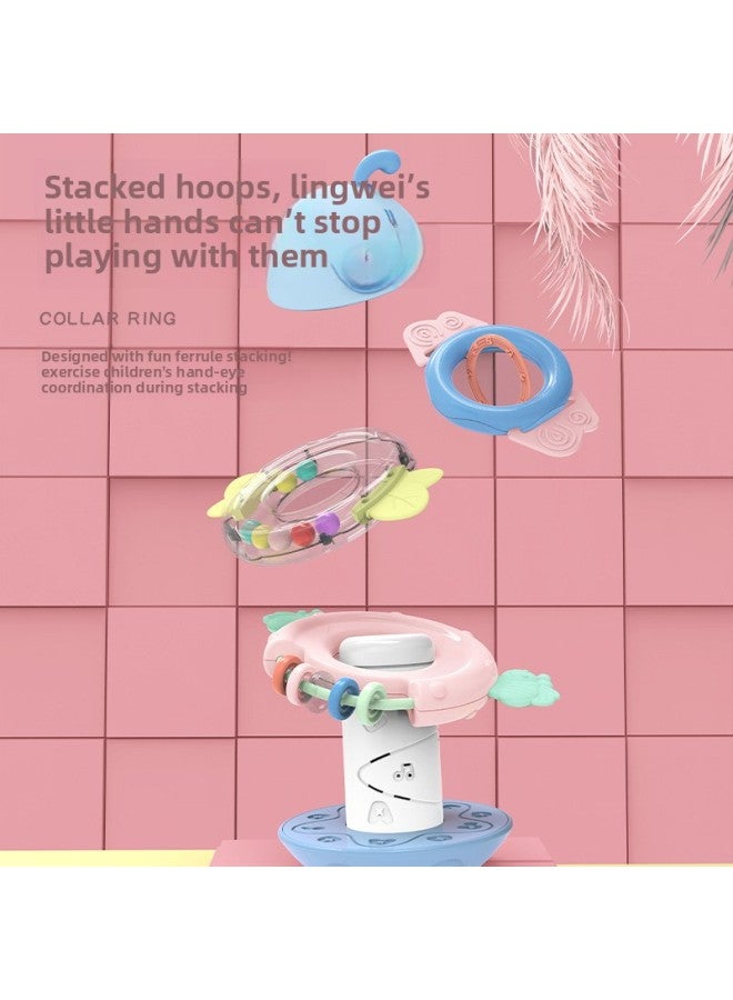 Stacking Music Rattle Can Bite 0-1 Year Old Baby Music Tumbler Transfer Music Early Education Toy-Color:Music Tumbler Stack Music (powder)-Specifications:15*15 - Image 3