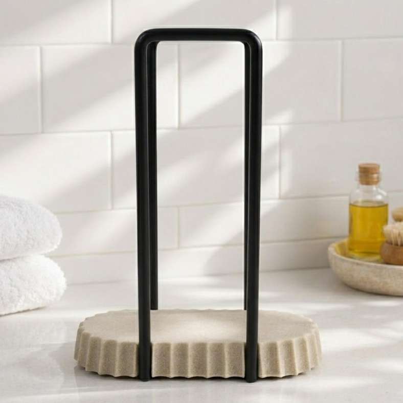 Pan Home Florence Polyresin Towel Holder 18x7.6x24.5cm - Beige - 211HEL9900832 - Image 1
