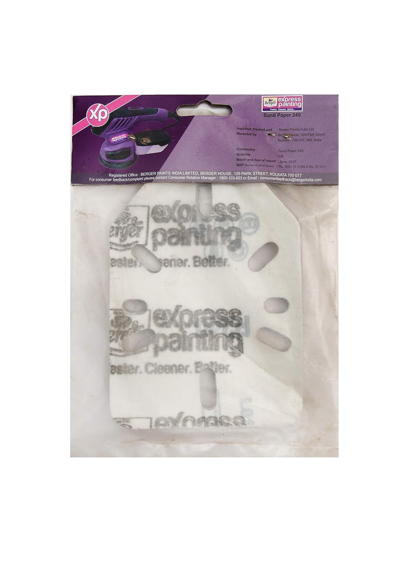 Berger Berger Sanding Disc Sand Paper Polishing Sand Paper Grade 240 Hook and Loop Assorted Sanding Paper Pack of 2  - Image 2