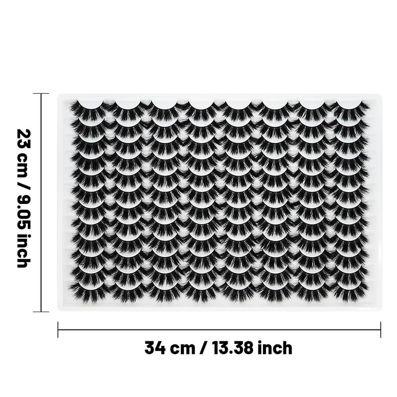 Azenlo False Eyelashes 48 Pairs Faux Mink Lashes 14mm Wispy Lashes 3D Fluffy Cat Eye Lashes Pack Bulk Wholesale Strip Lashes(style 48-032) - Image 4