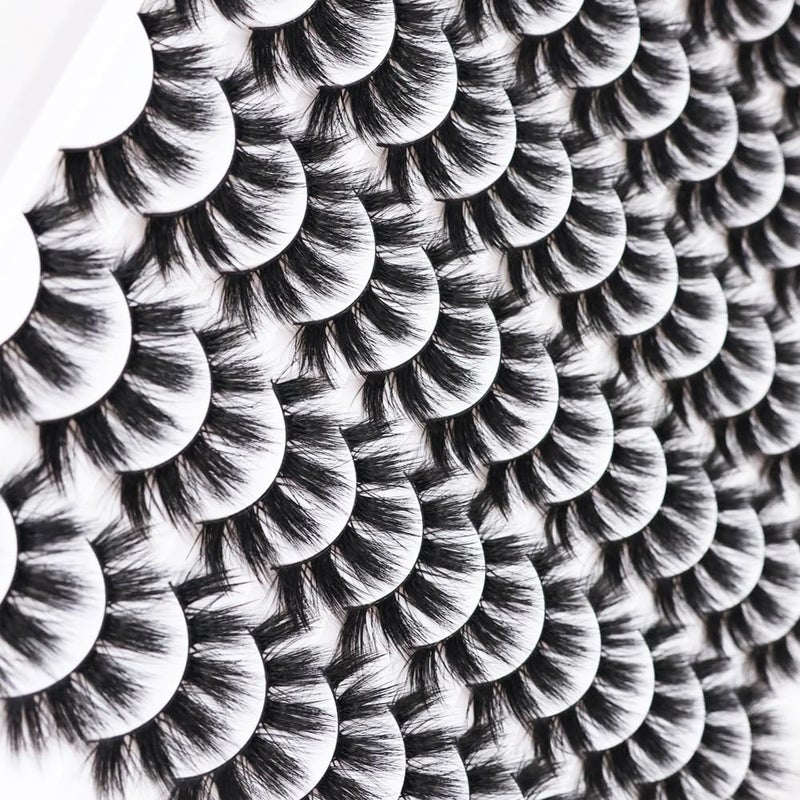 Azenlo False Eyelashes 48 Pairs Faux Mink Lashes 14mm Wispy Lashes 3D Fluffy Cat Eye Lashes Pack Bulk Wholesale Strip Lashes(style 48-032) - Image 3