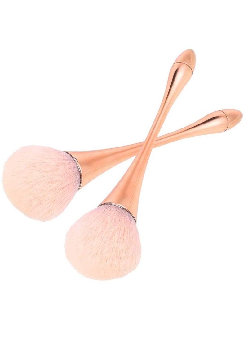 KASTWAVE 2 Pcs Large Mineral Powder Brush, Soft Fluffy Foundation Brush, Professional Powder Brush and Blush Brush for Daily Makeup, Rose Gold  - Image 1