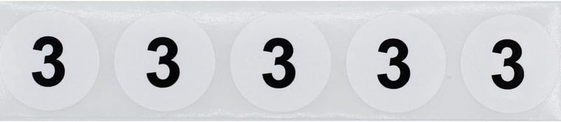 InStockLabels.com White with Black Number 3 Circle Dot Stickers, 3/4 Inch Round, 500 Labels on a Roll - Image 2