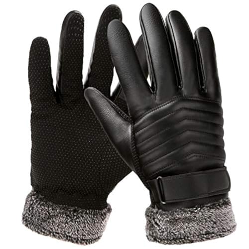 Alexvyan -20℉ Snow & Windproof Thermal Soft Fur Warm Winter Gloves (Fur/Fleece Inside) for Riding, Protective Warm Hand Riding Cycling, Byke, Bike, Scooty,Motorcycle for Men & Boy,Male (Black) - Image 1